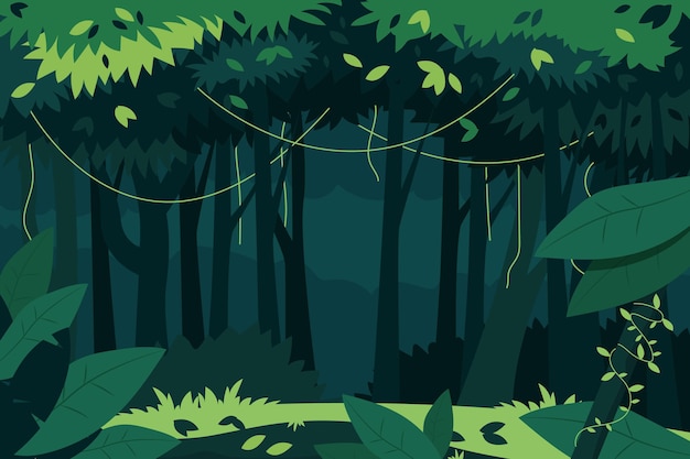 Vector fondo de selva plana