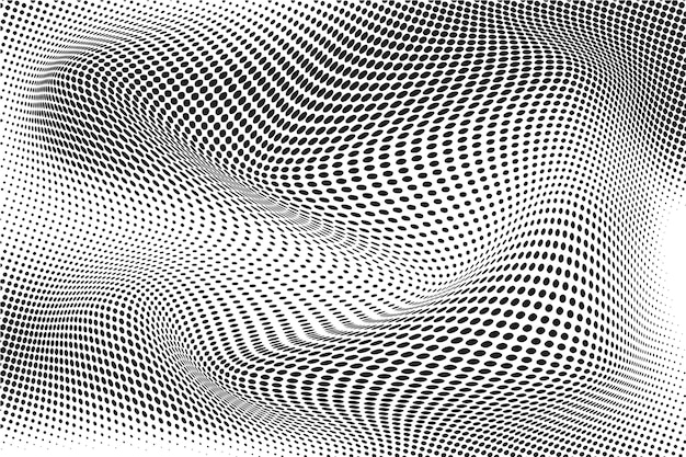Fondo de semitono abstracto Patrón ondulado en blanco y negro Ilustración vectorial