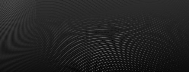 Fondo de semitono abstracto de pequeños puntos y líneas onduladas en colores gris y negro