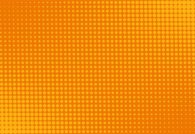 Fondo de semitono del arte pop. Patrón de cómic naranja. Ilustración vectorial.