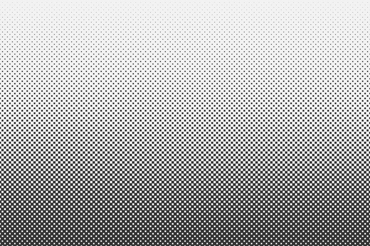Vector fondo de semitono degradado en blanco y negro. modelo inconsútil del vector del estilo de los tebeos.