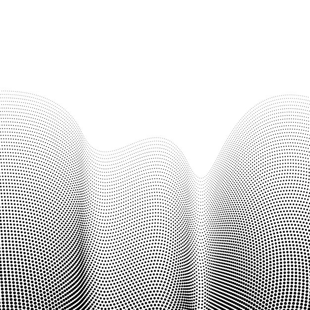 Fondo de semitono punteado en blanco y negro