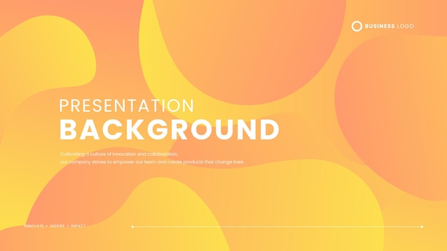 Fondo sencillo minimalista amarillo y naranja con formas onduladas y líquidas plantilla de fondo de presentación