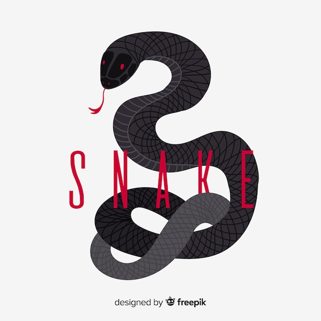 Fondo serpiente negra con palabra