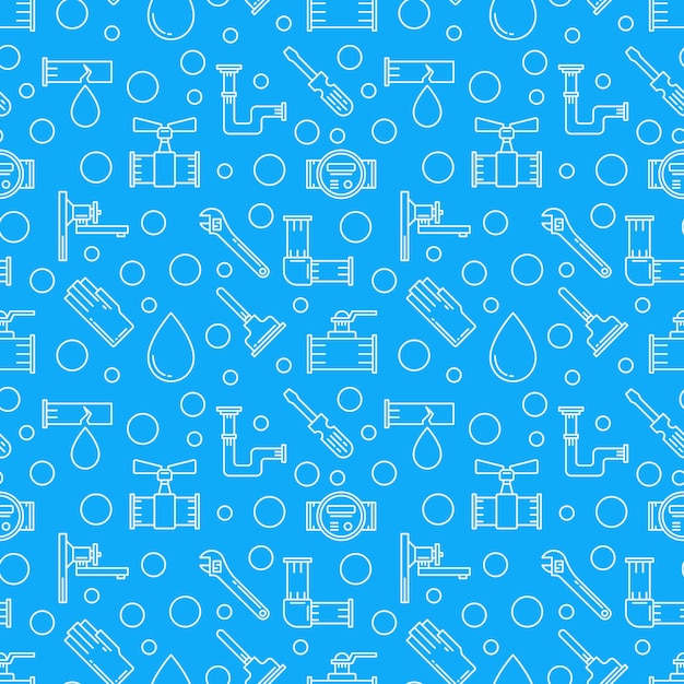 Vector fondo de servicios de plomería azul