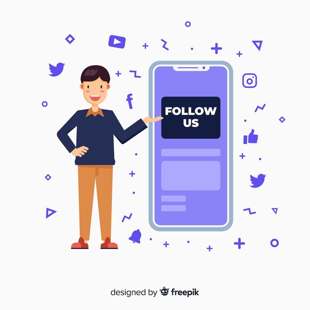 Fondo síguenos en diseño plano
