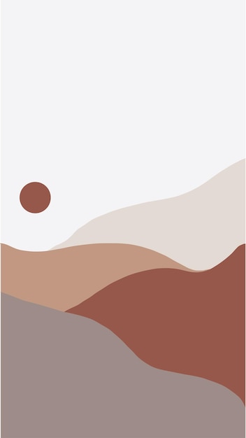 Fondo con silueta de montaña paisaje abstracto con colores marrón y blanco vector illustrati