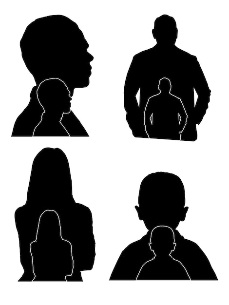 Vector fondo de siluetas de personas vectoriales.