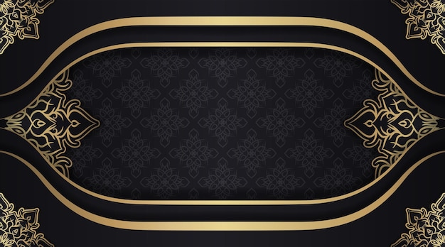 Fondo simple con borde de adorno dorado