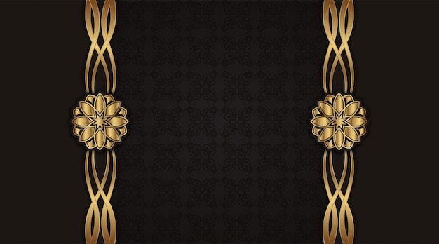 Fondo simple con borde de adorno dorado