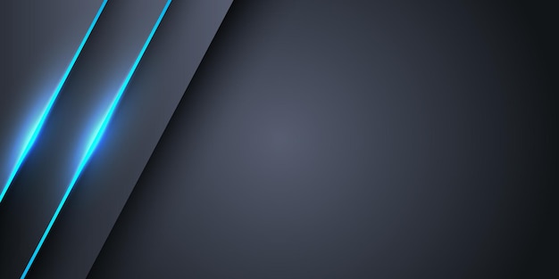 Fondo simple de diseño de fondo de tecnología Neon Blue con azul neón brillante en el color oscuro y espacio libre para texto o espacio de copia