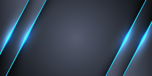 Fondo simple de diseño de fondo de tecnología Neon Blue con azul neón brillante en el color oscuro y espacio libre para texto o espacio de copia
