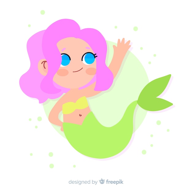 Vector fondo sirena dibujada a mano