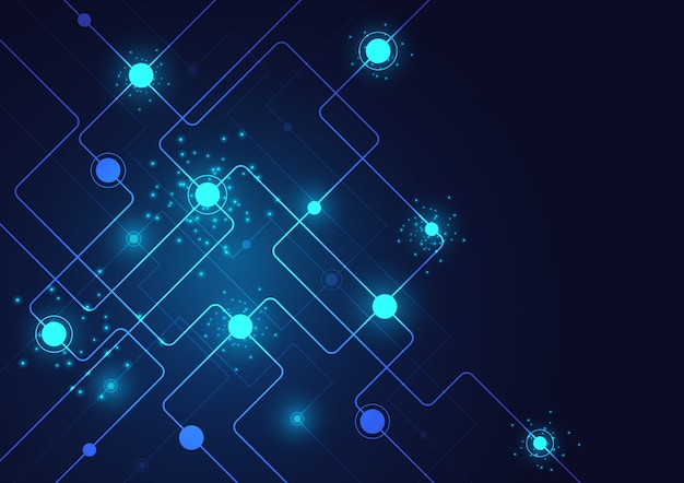 Fondo de sistemas geométricos y de conexión de alta tecnología con resumen de datos digitales