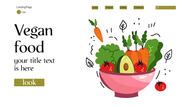 Vector fondo de sitio web de comida vegana icono de plato de ensalada de frutas y verduras aislado