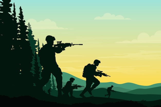 Fondo de soldado dibujado a mano de guerra