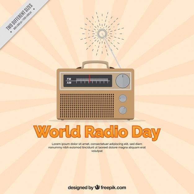 Vector fondo sunburst del día mundial de la radio