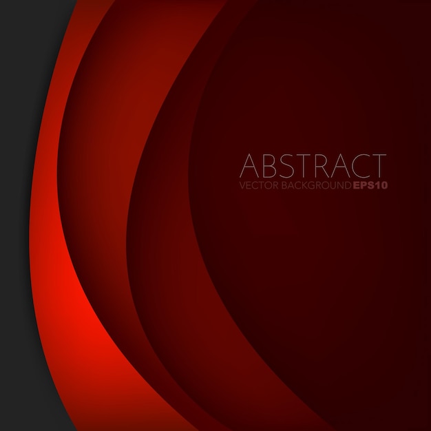 Fondo de superposición de línea de curva de vector gráfico rojo para diseño de texto y mensaje