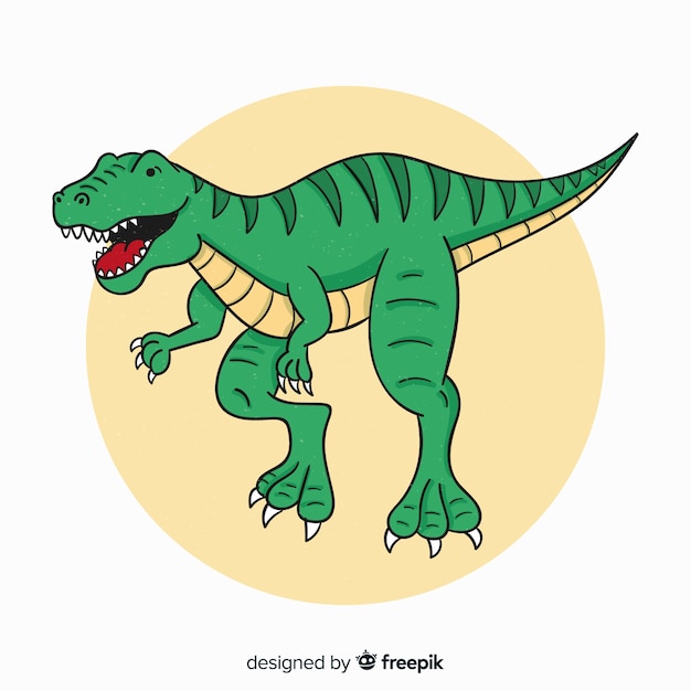 Fondo de t-rex dibujado a mano