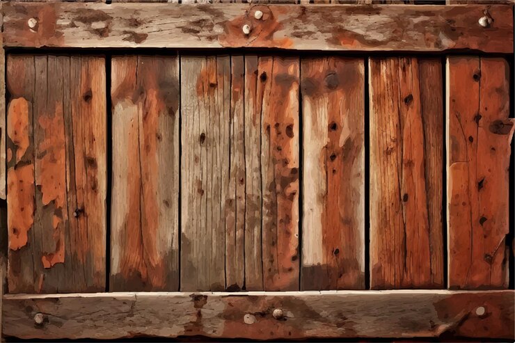 Vector fondo de tablas de madera rústica con textura desgastada fondo de tables de madera viejas y oxidadas