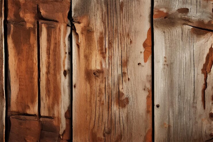 Vector fondo de tablas de madera rústica con textura desgastada fondo de tables de madera viejas y oxidadas