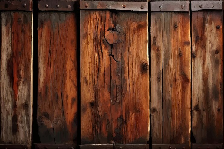 Vector fondo de tablas de madera rústica con textura desgastada fondo de tables de madera viejas y oxidadas