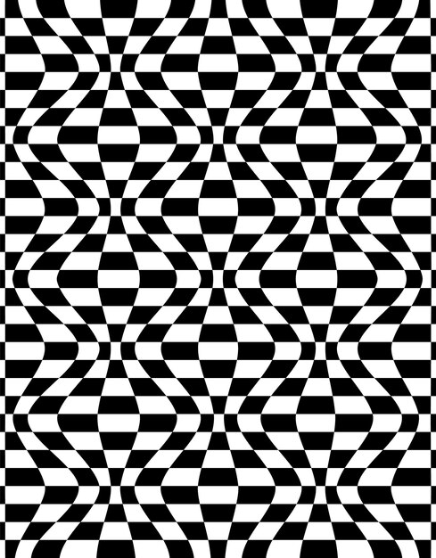 Fondo de tablero de ajedrez distorsionado verticalmente Objetos de arte de líneas tridimensionales