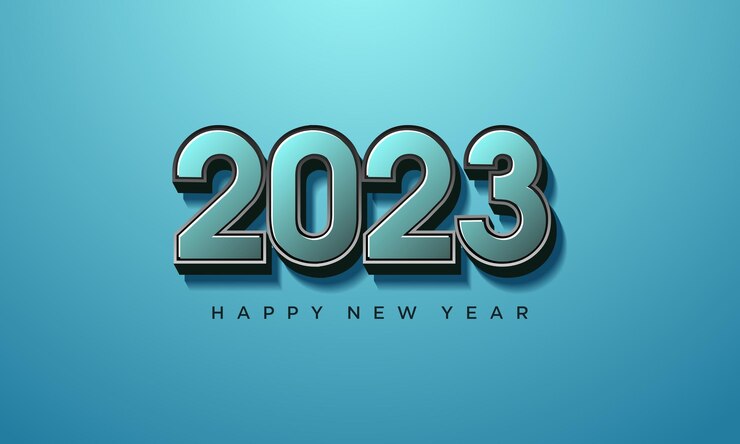 Vector fondo de tarjeta 2023 con números realistas