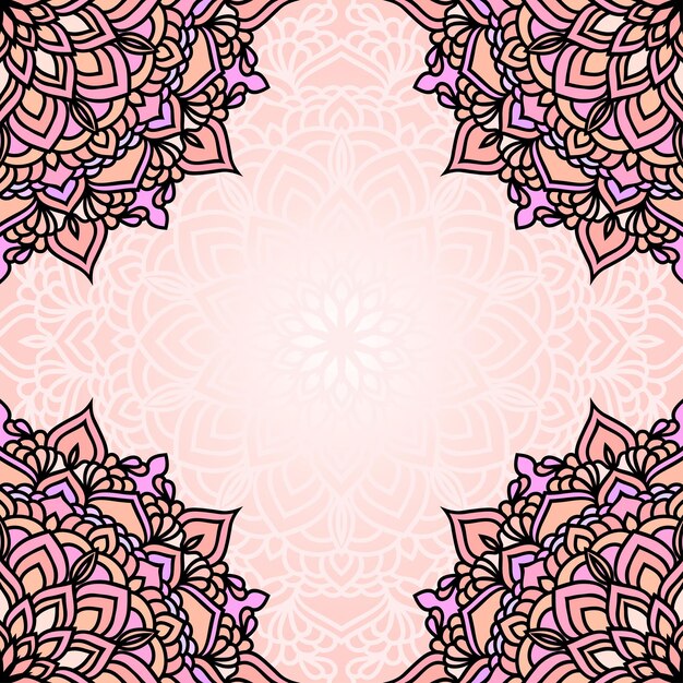 Vector fondo de tarjeta de encaje étnico ornamental oriental dibujado a mano para diseño de camisetas, tarjetas vintage, invitaciones a fiestas, carteles de yoga, pañuelos de moda, bufandas, folletos, álbumes de regalos, álbumes de recortes, etc.