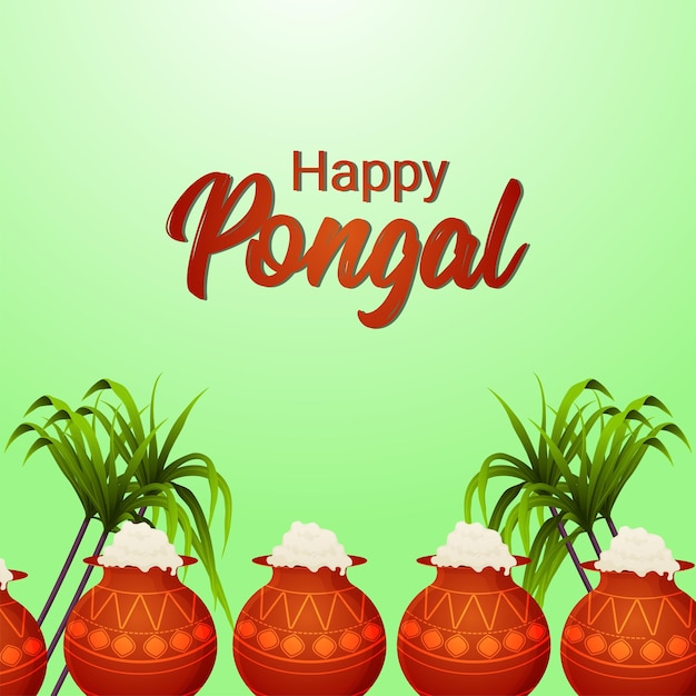 Fondo de tarjeta de felicitación de celebración pongal feliz