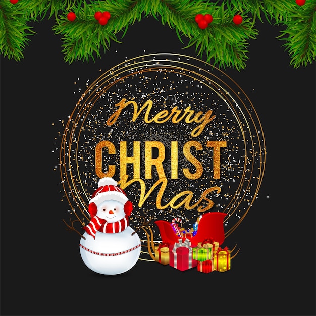 Fondo y tarjeta de felicitación de invitación de feliz navidad