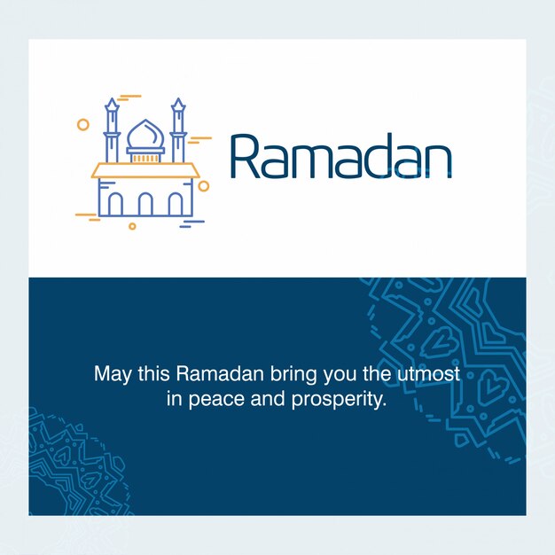 Fondo de tarjeta de felicitación de vector de Ramadan Kareem