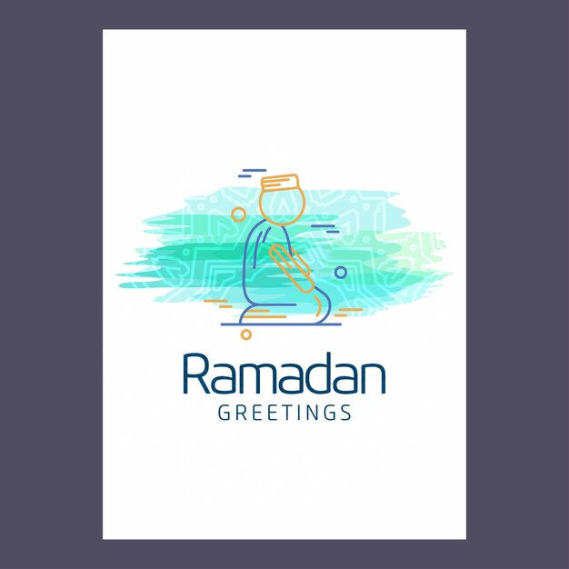 Fondo de tarjeta de felicitación de vector de Ramadan Kareem