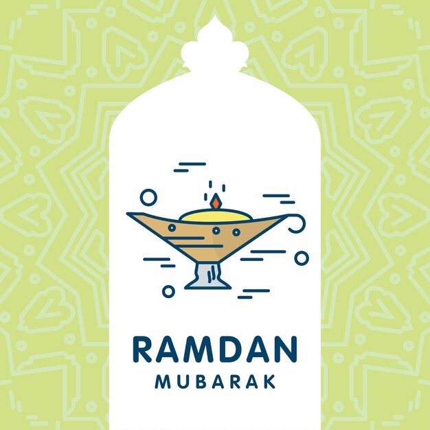 Fondo de tarjeta de felicitación de vector de Ramadan Kareem