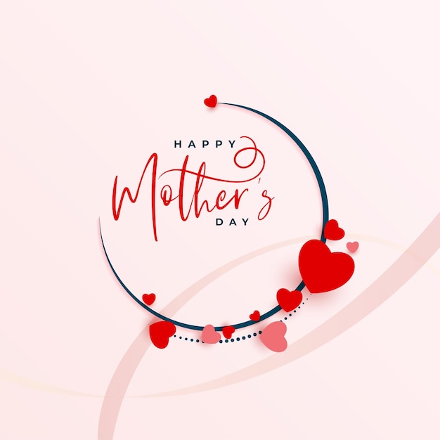 Fondo de tarjeta de feliz día de las madres con corazones