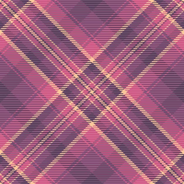 Fondo de tartan a cuadros de tela a cuadros sin costuras con un patrón vectorial de textura textil