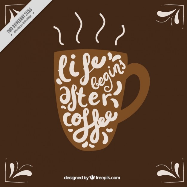 Vector fondo de taza de café con frase inspiradora