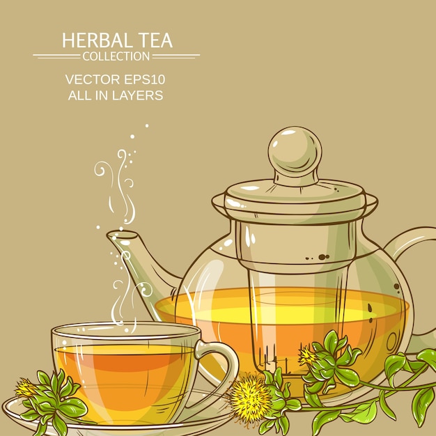 Vector fondo de té de cártamo