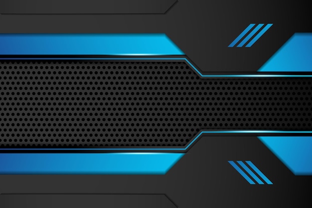 Fondo de techno azul mínimo. Ilustración forma geométrica abstracta vector premium