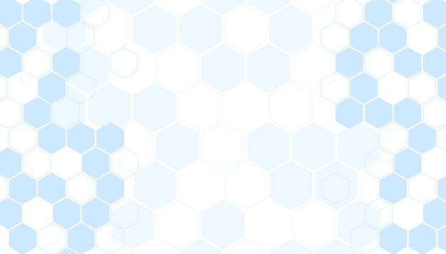 Fondo de tecnología abstracta azul y blanco con hexágonos