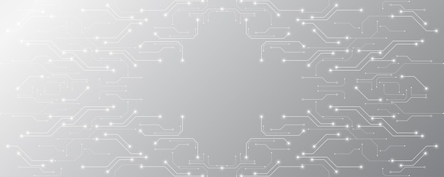 Fondo de tecnología abstracta blanco gris, conexión digital de alta tecnología, comunicación, alta tecnología