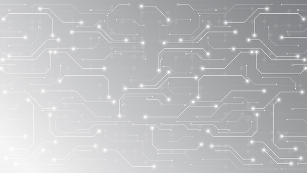 Fondo de tecnología abstracta blanco gris, conexión digital de alta tecnología, comunicación, alta tecnología