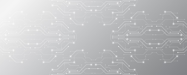 Fondo de tecnología abstracta blanco gris, conexión digital de alta tecnología, comunicación, alta tecnología