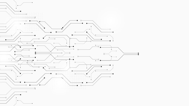 Fondo de tecnología abstracta blanco gris, conexión digital de alta tecnología, concepto de alta tecnología