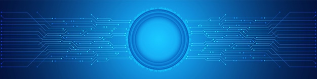Fondo de tecnología abstracta, círculo digital, patrón de placa de circuito azul, microchip, línea eléctrica