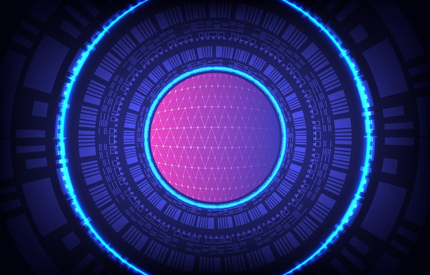 Fondo de tecnología abstracta círculos diseño de tecnología de alta tecnología digital Red de conexión de datos grandes