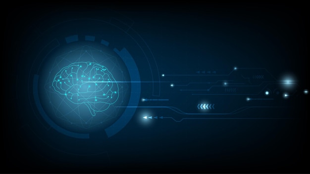 Fondo de tecnología abstracta círculos diseño de tecnología digital de alta tecnología, cerebro humano. innovación de concepto. ilustración vectorial.
