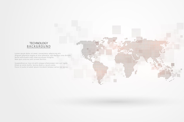 Fondo de tecnología abstracta Concepto de comunicación de alta tecnología Fondo de innovación digital futurista para web global, conexión, ciencia.