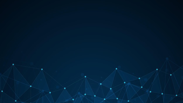 Fondo de tecnología abstracta con conexión de puntos y líneas Concepto de datos y tecnología Red de Internet