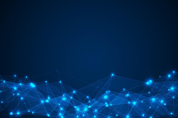 Fondo de tecnología abstracta con conexión de puntos y líneas
